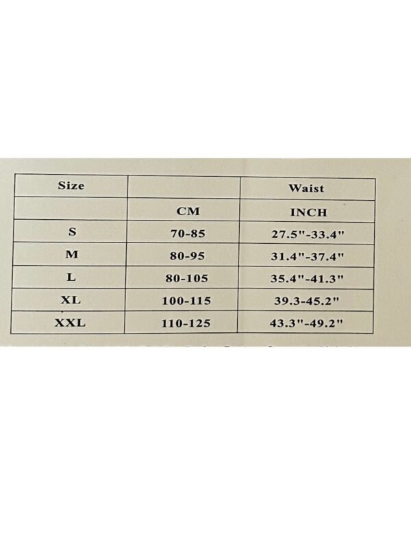 posture corrector size chart